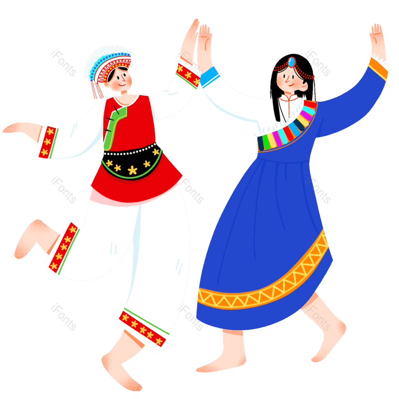 民族图片,少数民族元素,扁平风PNG,免抠素材